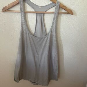 Lululemon Athletica Light Gray Striped Tank Top